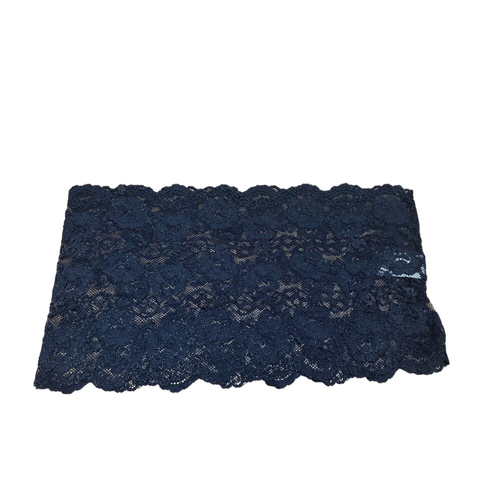 Ally Rose Toppers The Original Silver Black Floral Lace Top Size L USA Layering